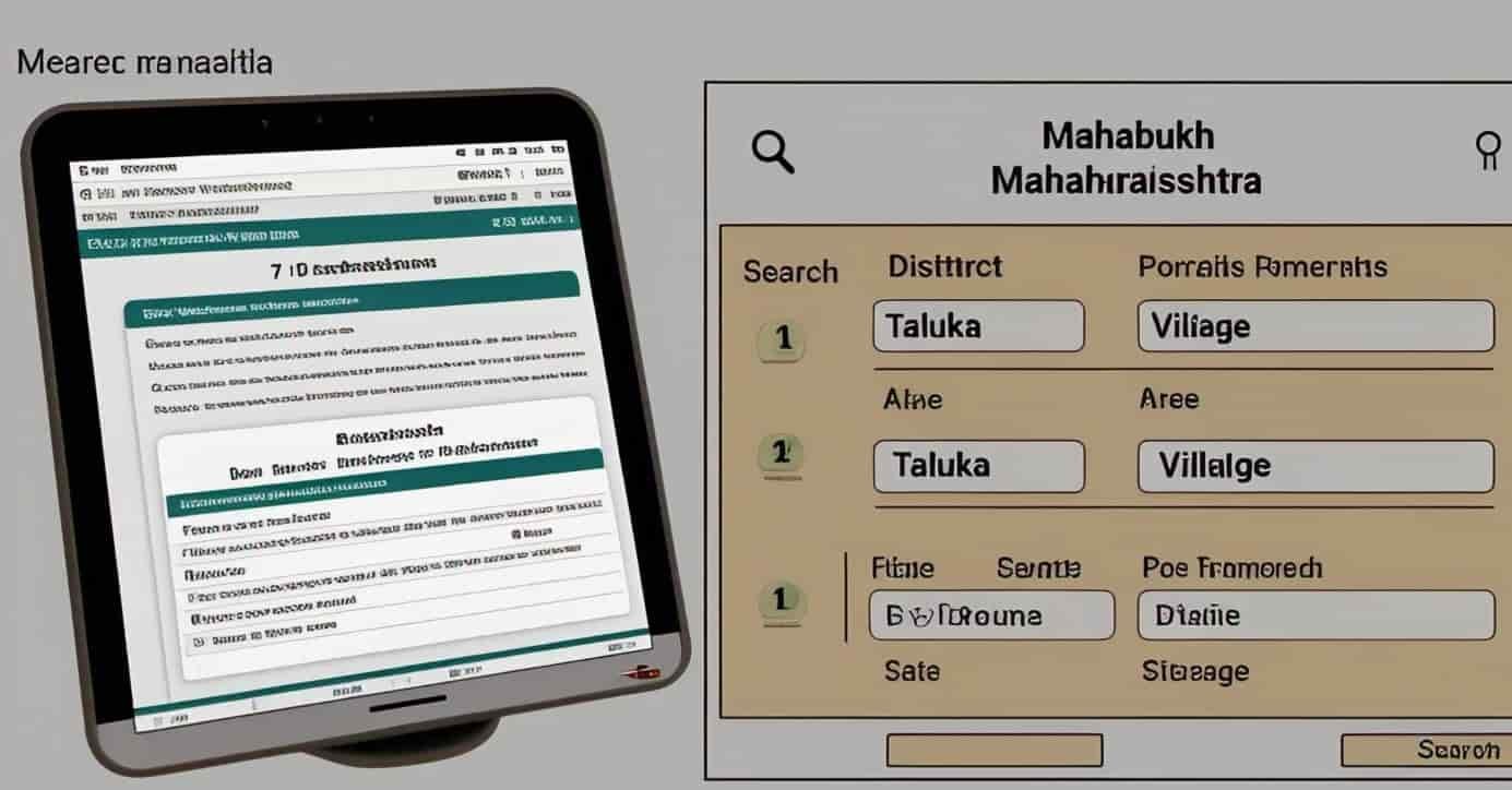 Mahabhulekh Maharashtra portal showing 7/12 Satbara land record online search form