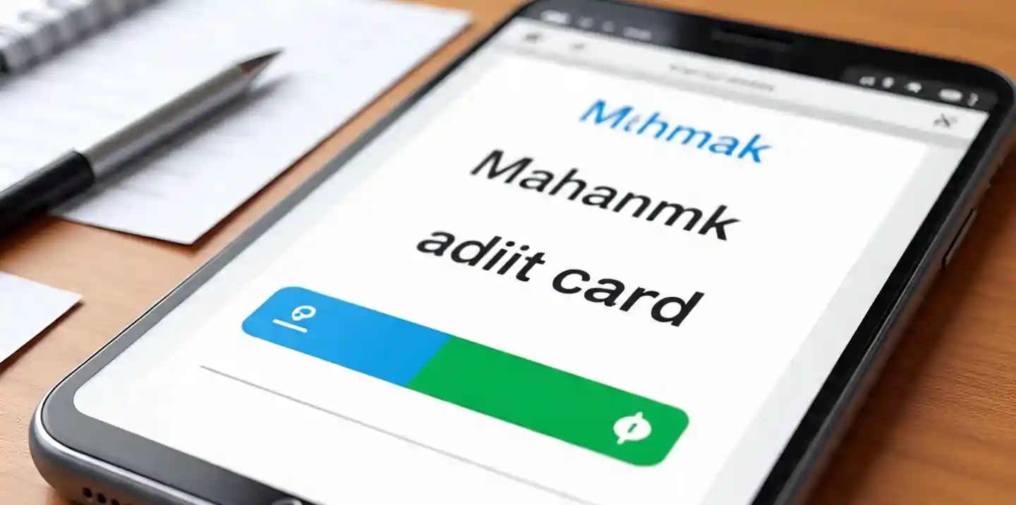मोबाईलवर mahanmk वेबसाइट उघडलेली आणि Admit Card डाउनलोड होत असलेलं