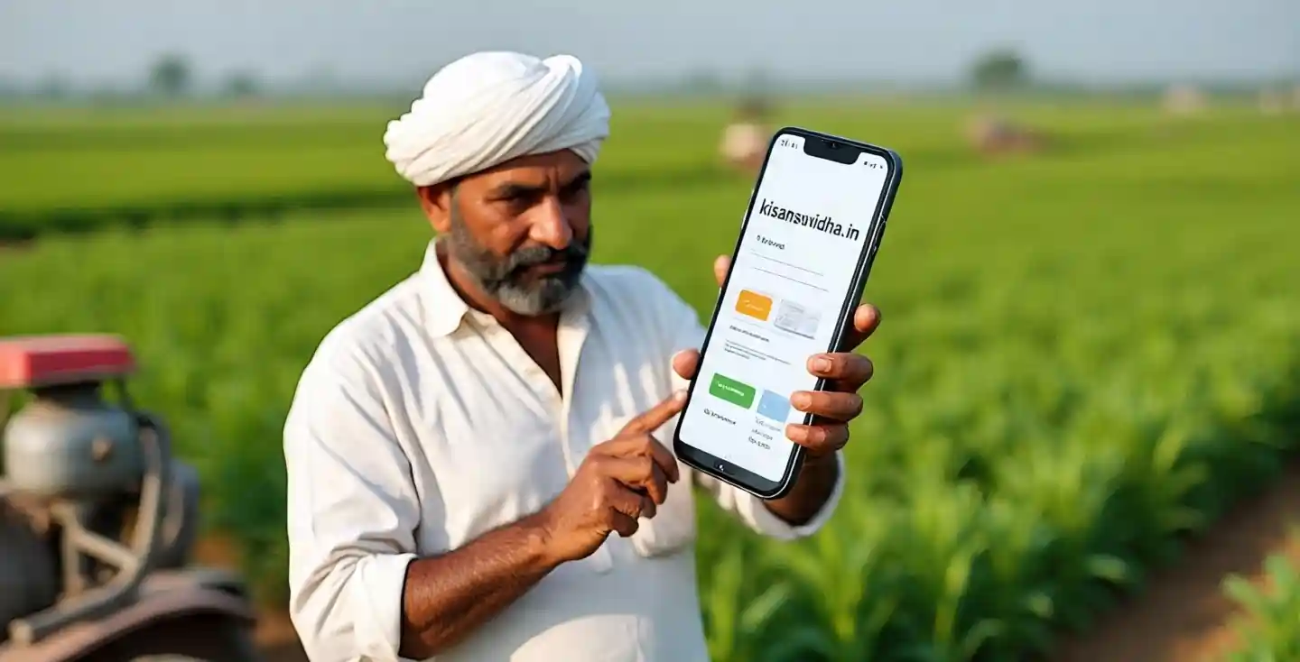 kisansuvidha.in पोर्टल का स्क्रीनशॉट मोबाइल पर