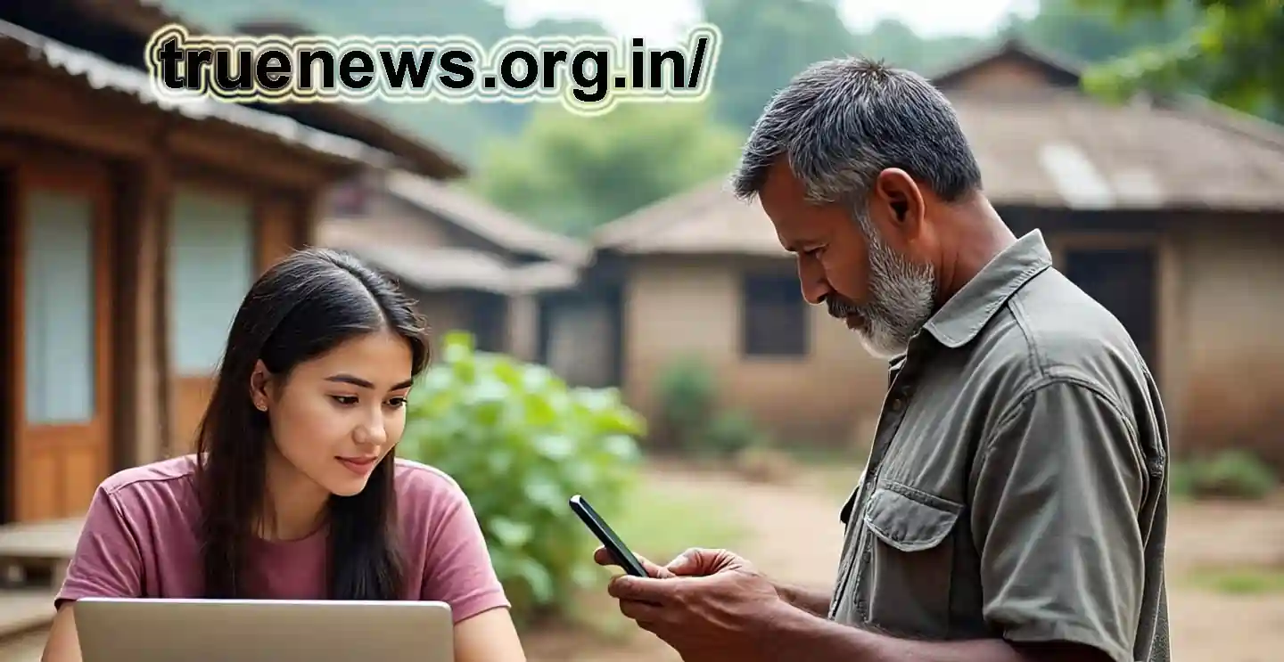 भारतीय छात्र और किसान AI टूल का उपयोग करते हुए, तकनीक से जुड़े भारत की झलक